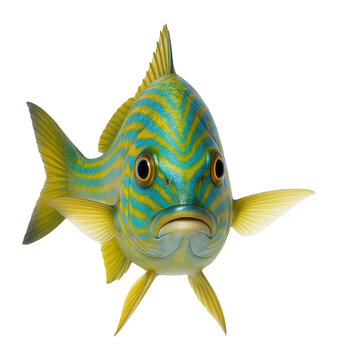 Grunt fish with elongated body and vibrant colors