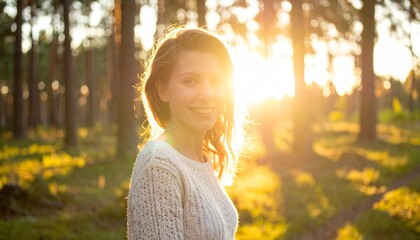 person in the jungle with sunset 