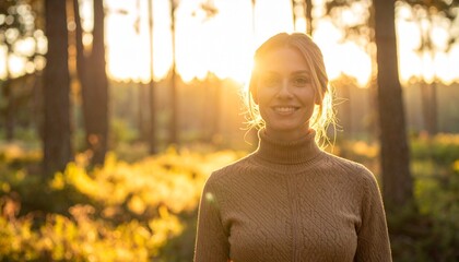 person in the jungle with sunset 