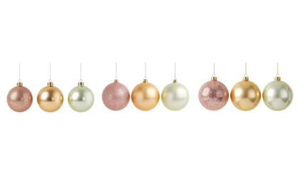 Christmas baubles decoration on transparent background png