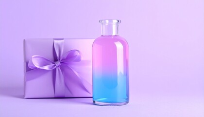 glass bottle and gift box