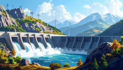waterfall in the mountains