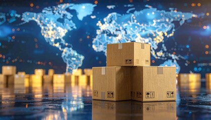 stack of boxes on the blue 