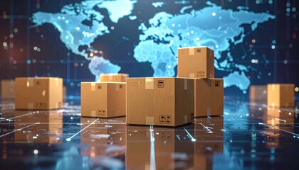 stack of boxes on the blue 