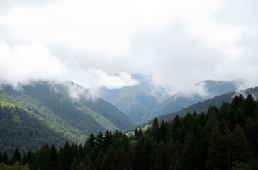 mountain landscape with clouds