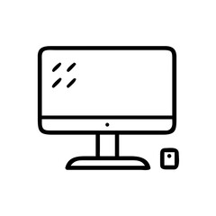Desktop Computer Monitor Setup Icon For Web And Graphic Design