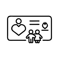 Family Health Support Insurance Card Icon For Web And Graphic Design