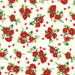 seamless pattern with poppies