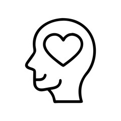 Head With Heart Love Care Symbol Icon For Web And Graphic Design