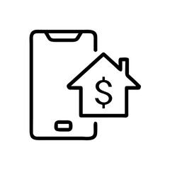 Obraz premium House Purchase Online Payment Real Estate Icon For Web And Graphic Design