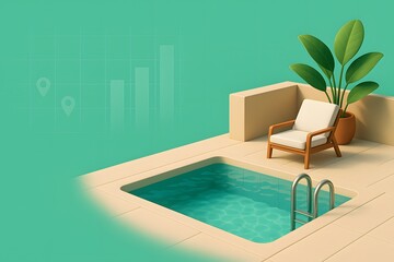 Fototapeta premium Infinity Terrace Plunge Pool with Stunning Views for Luxury Homes