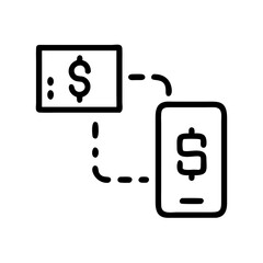 Payment Transaction With QR Code Icon For Web And Graphic Design