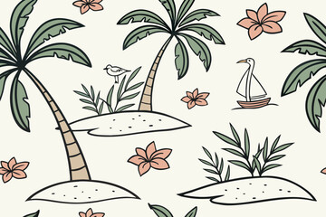 Obraz premium seamless pattern with palm trees