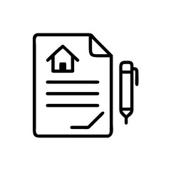 Real Estate Property Selling Agreement Contract Icon For Web And Graphic Design