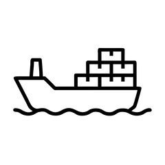 Shipping Cargo Vessel Transport Icon For Web And Graphic Design