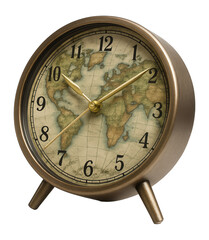 Desk clock with a world map design