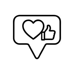Social Media Like Heart Symbol Icon For Web And Graphic Design