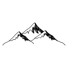 Mountain range peaks sketch drawing landscape nature wilderness outdoor adventure travel tourism mountain view | editable eps