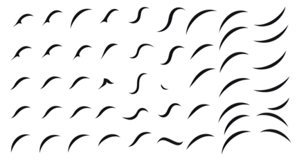 Set of squiggle line abstract doodle isolated on white background
