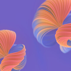 Illustration with thin lines gathered in a swirling shape. 3d rendering