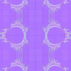Bright illustration in purple colors with symmetrical composition. 3d rendering