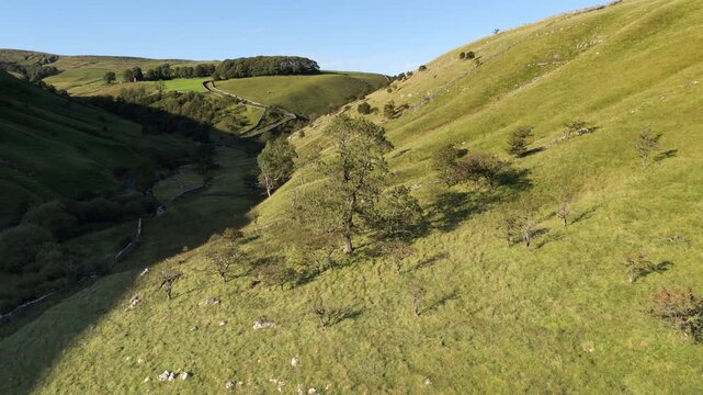 Serene Aerial View of Kettlewell's Lush Green Valleys
