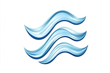 Aquarius Zodiac Sign Isolated On White Background. Horoscope. Aquarius Horoscope Symbol. Astrological Aquarius Design. Aquarius Sign Icon. Detailed Aquarius Zodiac Emblem Isolated. Astrology.