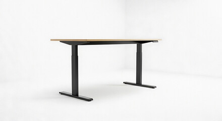 Modern black electric standing desk frame with adjustable height for home office ergonomics