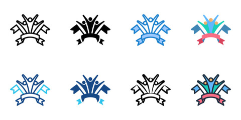 Cultural parade icon set multiple style collection 
