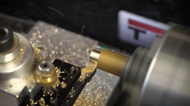Turning and shaping a spinning brass component
