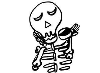 Illustration cartoon Halloween and caffein