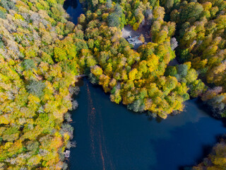 Aerial view of Bolu Yedigöller National Park.