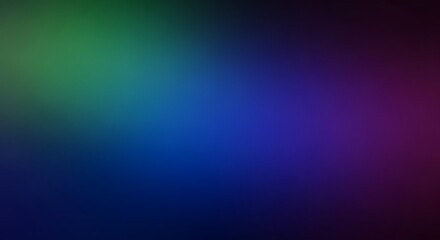 Fototapeta premium A dark, abstract background with a smooth, blurred gradient of green, deep blue, and purple hues.