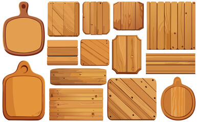 木製看板ベクターイラストセット	