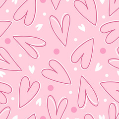 Valentine seamless pattern with hearts valentine day  design for fabric, cotton, wallpaper, satin and background