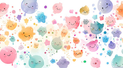 watercolor painting kawaii cute confetti piece