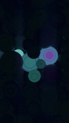 A dynamic digital scene of dark spheres floating in space. 3d rendering