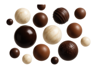 Chocolate spheres for dessert decoration