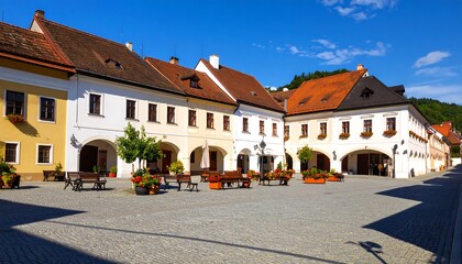 Quaint European town square on a sunny day (1)