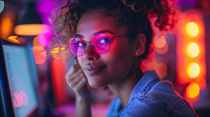 Modern startup worker engaging with technology in Silicon Valley Generative AI