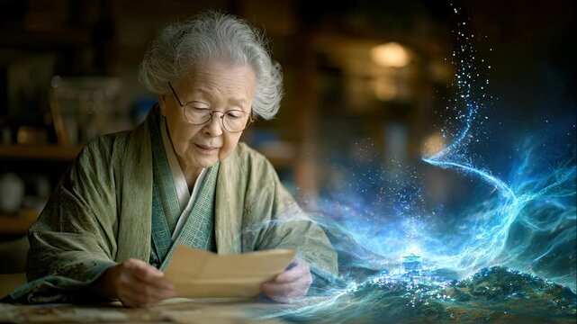 Diaspora & Memory: Elderly Japanese Woman Contemplates Homeland Memories and Ancestral Heritage