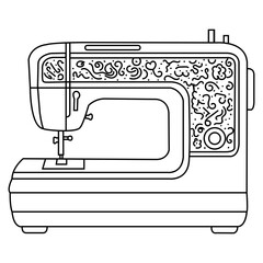 Electric Sewing Machine Illustration for Sewing Projects and Quilting Needs
