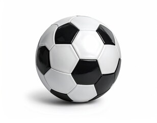 Obraz premium Soccer ball, black and white, hexagonal panels, isolated on white background