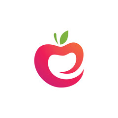 Fresh Red Apple Modern Logo Icon Design Template