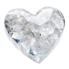 Crystal heart isolated on transparent background  
