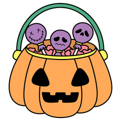 Pumpkin Candy Bucket clipart