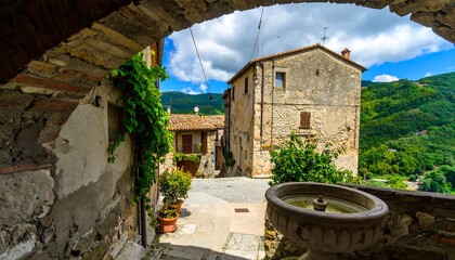Quaint Italian village alley