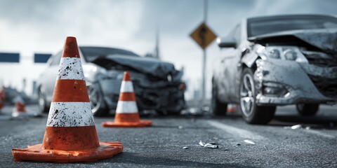Traffic Cones Mark The Scene