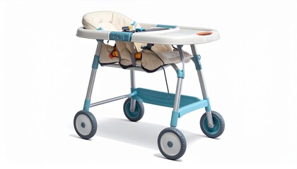 baby carriage isolated on white