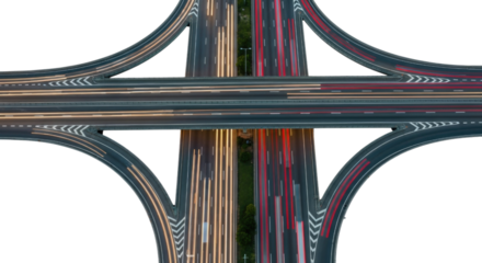 Abstract View of a Highway Interchange, transparent background, cutout PNG